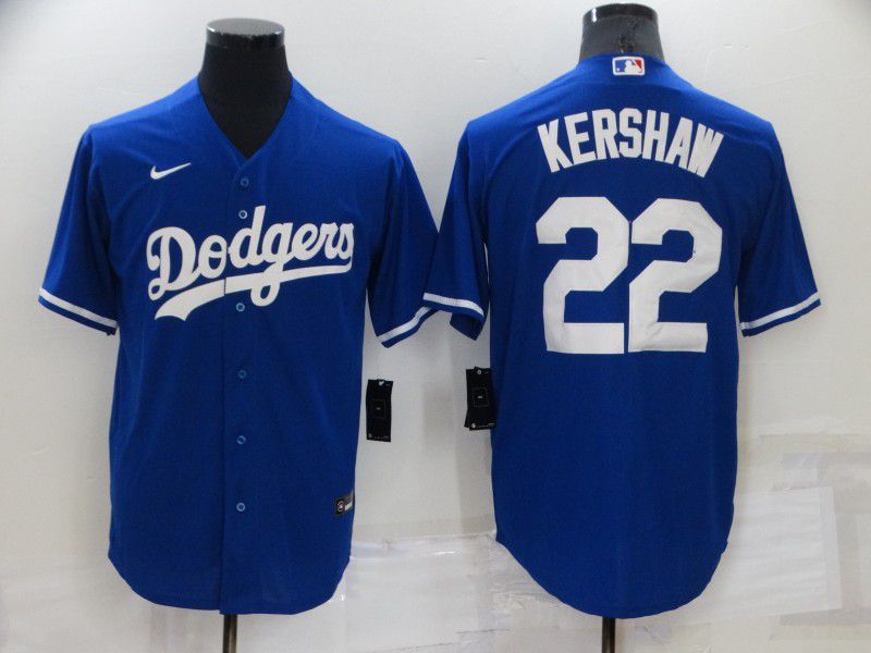 Men Los Angeles Dodgers #22 Kershaw Blue Game Nike 2022 MLB Jersey